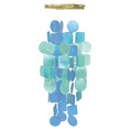 Load image into Gallery viewer, Handmade Cascading Blue Capiz Shell Wind Chimes 19.5" Patio Garden Decor