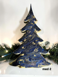 Load image into Gallery viewer, Rich Indigo Blue and Gold Handmade Resin and Wood Christmas Trees