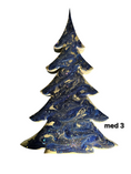 Load image into Gallery viewer, Rich Indigo Blue and Gold Handmade Resin and Wood Christmas Trees