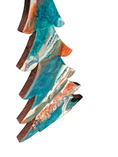 Charger l'image dans la visionneuse de la galerie, Deep Emerald Green & Copper Resin Wood Christmas Trees | 3D Tabletop Holiday Centerpiece | Emerald Copper and Geode Mantel Decor
