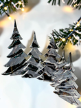 Charger l'image dans la visionneuse de la galerie, Contemporary Resin Tree – Black, Charcoal & Silver Garland Accent