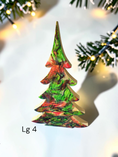 Charger l'image dans la visionneuse de la galerie, Handmade Green and Red Resin Christmas Trees with Branches Holiday Mantelpiece 3 Sizes