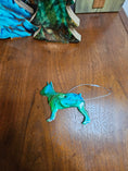 Load image into Gallery viewer, Handmade Boston Terrier Christmas Ornament | Colorful Resin on Wood Design | 3.5" x 2.75"