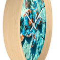 Load image into Gallery viewer, Close-up of the handcrafted sea turtle design on a wall clock, showcasing handmade resin on wood details.