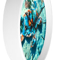 Load image into Gallery viewer, Detailed close-up of a tropical sea turtle wall clock, crafted with handmade resin on wood, perfect for beach decor.