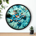 Load image into Gallery viewer, Artistic wall clock featuring a handmade resin sea turtle, mounted on wood, perfect for enhancing any nautical or beach-inspired space.