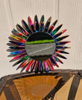 Load image into Gallery viewer, Colorful Sunburst Resin On Wood Unique Wall Mirror