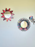 Load image into Gallery viewer, Colorful Sunburst Resin On Wood Unique Wall Mirror