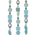 Load image into Gallery viewer, Periwinkle & Silver 72" Handmade Capiz Shell Wind Chime in Turquoise, Unique Home Decor