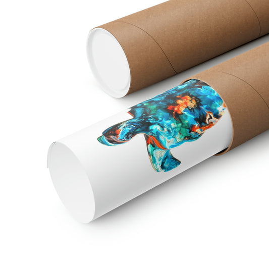 Gorgeous Handmade Tropical Sea Turtle Wall Print