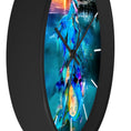 Load image into Gallery viewer, Close-up of a clock with a whimsical mermaid design, highlighting the intricate details of handmade resin on wood art.