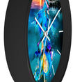 Load image into Gallery viewer, Unique clock displaying a colorful mermaid at sunset, emphasizing the charm of handmade resin on wood decor.