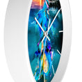 Load image into Gallery viewer, The printed mermaid wall clock against a cozy interior backdrop, illustrating how handmade resin on wood creates a stunning home decor accent.