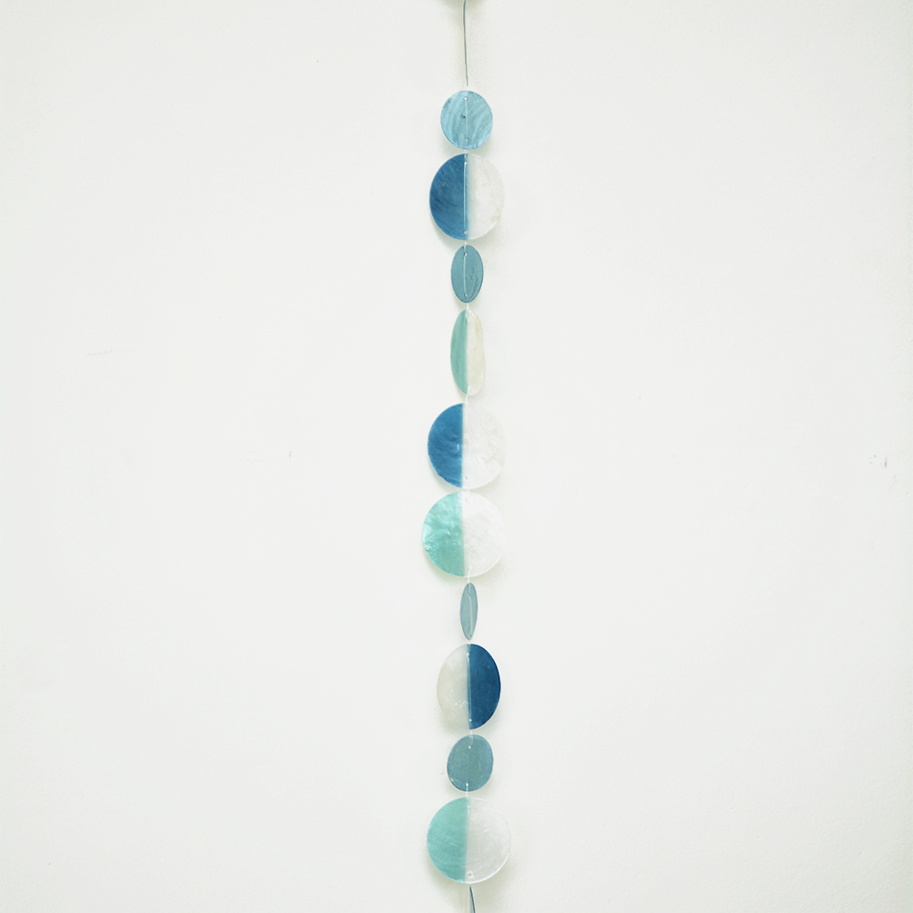 Two Tone 72-Inch Capiz Shell Strands in Blue and Green - Indoor/Outdoor Hanging Decor