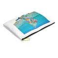 Load image into Gallery viewer, Colorful Mermaid on a Tropical Beach Original Art Accessory Pouch