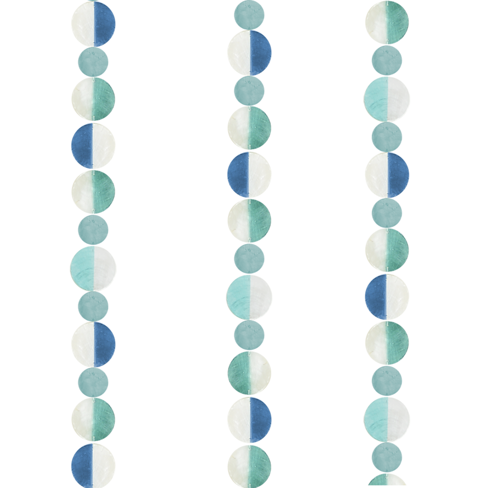 Two Tone 72-Inch Capiz Shell Strands in Blue and Green - Indoor/Outdoor Hanging Decor