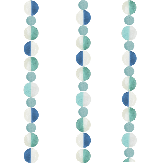 Two Tone 72-Inch Capiz Shell Strands in Blue and Green - Indoor/Outdoor Hanging Decor