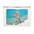 Load image into Gallery viewer, Colorful Mermaid on a Tropical Beach Original Art Accessory Pouch