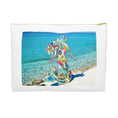 Load image into Gallery viewer, Colorful Mermaid on a Tropical Beach Original Art Accessory Pouch