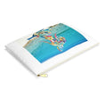 Load image into Gallery viewer, Colorful Mermaid on a Tropical Beach Original Art Accessory Pouch