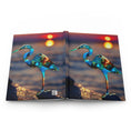 Load image into Gallery viewer, The back cover of a hardcover journal reveals the intricate handmade resin work on wood, adding a unique touch to personal journaling.