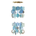 Load image into Gallery viewer, Two Tiered Classy Capiz Shell Wind Chimes Ice Blue 15 Inch