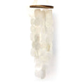Load image into Gallery viewer, 27 Inch White Capiz Shell Wind Chimes with Wooden Top for Indoor Outdoor Decor