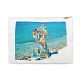 Load image into Gallery viewer, Colorful Mermaid on a Tropical Beach Original Art Accessory Pouch