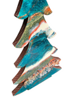 Charger l'image dans la visionneuse de la galerie, Deep Emerald Green & Copper Resin Wood Christmas Trees | 3D Tabletop Holiday Centerpiece | Emerald Copper and Geode Mantel Decor