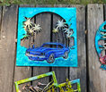 Load image into Gallery viewer, 12" Handmade Wood and Resin Chevy Camaro Wall Art