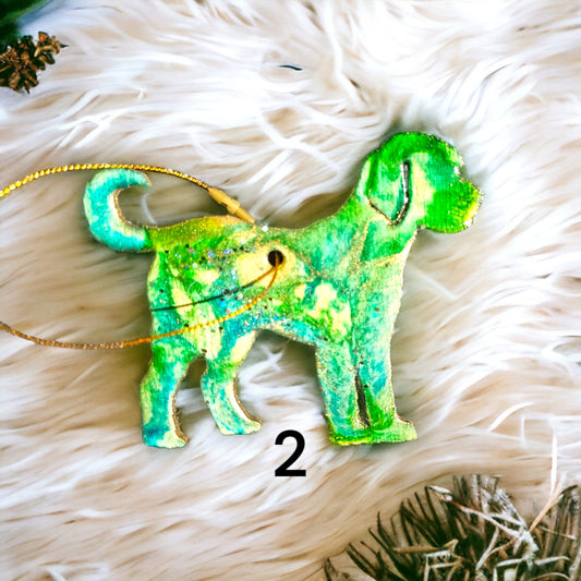 Goldendoodle Dog Resin Handmade Christmas Ornaments