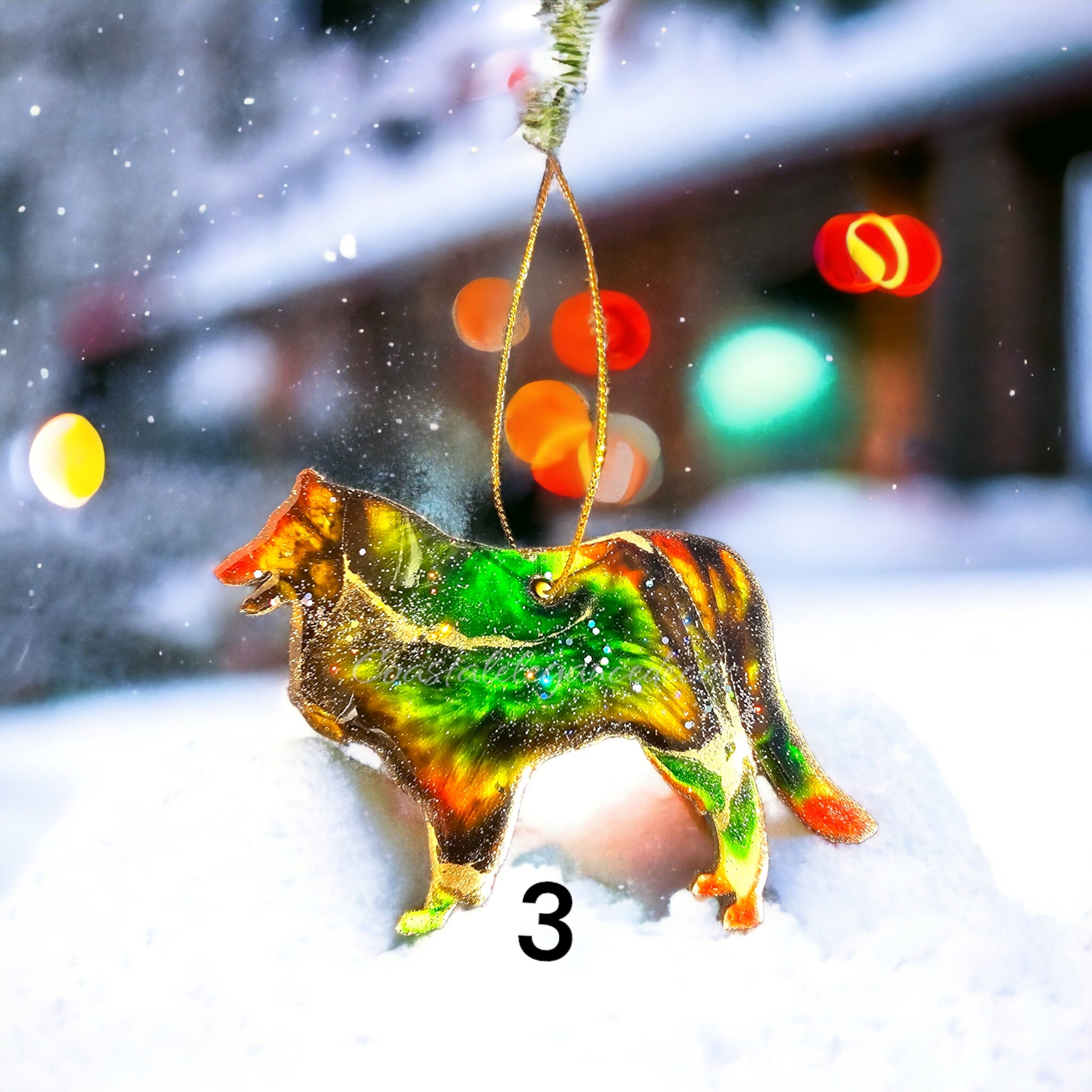 Collie Dog Handmade Christmas Ornaments
