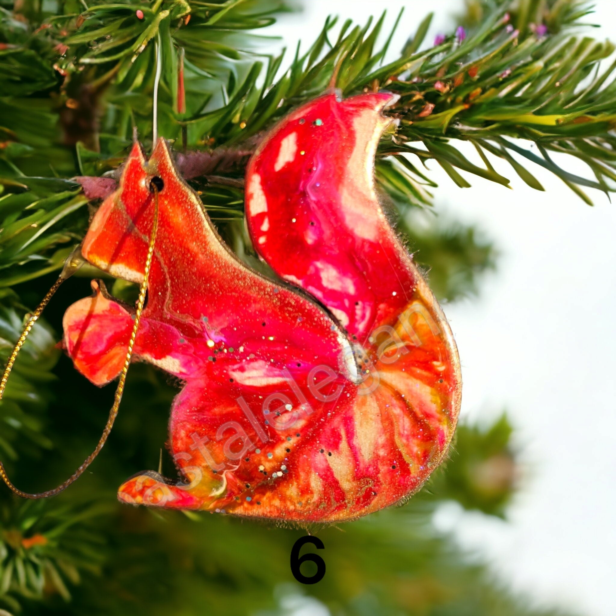 Woodlands Squirrel with Acorn Handmade Christmas Ornaments