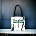 Load image into Gallery viewer, Original Art Dragonfly with Ink Drips Tote Bag Printed 2 sizes