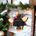 Charger l'image dans la visionneuse de la galerie, Scottish Girl Cow Barnyard Animal with Polka Dot Hair Bow and Lipstick Wooden Ornaments