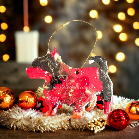 West Highland Terrier Westie Resin and Wood Christmas Ornaments