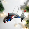 Charger l'image dans la visionneuse de la galerie, Coastal Orca Whale Christmas Ornaments Handmade Multi Colors