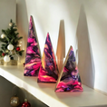 Charger l'image dans la visionneuse de la galerie, Pink and Purple Contemporary Triangle Tabletop Christmas Trees 3 Sizes