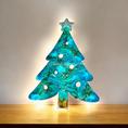 Charger l'image dans la visionneuse de la galerie, Sparkly Christmas Tree With Star Wall Decor Turquoise or Purple Handmade