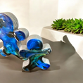 Charger l'image dans la visionneuse de la galerie, Handmade Chunky Wood And Resin Gingerbread Men Christmas Decorations In Blue And Gold Accents