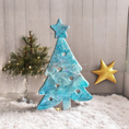 Charger l'image dans la visionneuse de la galerie, Sparkly Christmas Tree With Star Wall Decor Turquoise or Purple Handmade