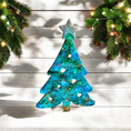 Charger l'image dans la visionneuse de la galerie, Sparkly Christmas Tree With Star Wall Decor Turquoise or Purple Handmade