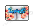 Load image into Gallery viewer, Beautiful Print Sublimation Handcrafted Dragonfly with Peach Flowers Desk Mat, highlighting the intricate blue dragonfly design surrounded by peach flowers.