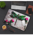 Load image into Gallery viewer, Green Dragonfly with Pink Roses Desk Mat 2 Sizes