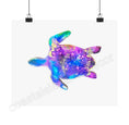 Load image into Gallery viewer, Handmade Blue and Purple Tropical Sea Turtle Wall Print