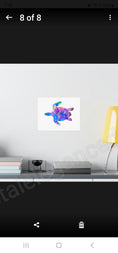 Load image into Gallery viewer, Handmade Blue and Purple Tropical Sea Turtle Wall Print