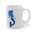 Load image into Gallery viewer, Handmade Blue and Pink Mermaid Art Printed White Ceramic Mug 11oz DW safe