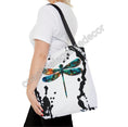 Load image into Gallery viewer, Original Art Dragonfly with Ink Drips Tote Bag Printed 2 sizes