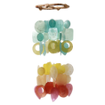 Load image into Gallery viewer, Fiesta Two-Tiered Capiz Shell Wind Chimes Warm and Cool Tones 15 Inches