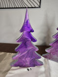 Load image into Gallery viewer, Handmade Fancy Christmas Tree Wood and Resin Holiday Decoration 2 Sizes Purple